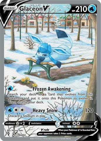 Image for Glaceon V (Alternate Full Art) (175/203) (SWSH07: Evolving Skies) - Pokemon