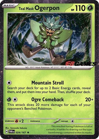 Image for Teal Mask Ogerpon (Cosmos Holo) (EB Games Exclusive) (024/167) (Miscellaneous Cards & Products) - Pokemon