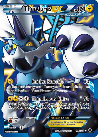 Thundurus EX (Team Plasma) (110 Full Art) (110/116) (Plasma Freeze) Pokemon