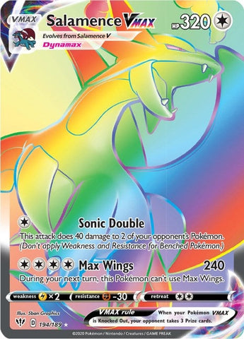 Image for Salamence VMAX (Secret) (194/189) (SWSH03: Darkness Ablaze) - Pokemon