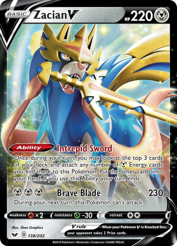 Image for Zacian V (138/202) (SWSH01: Sword & Shield Base Set) - Pokemon