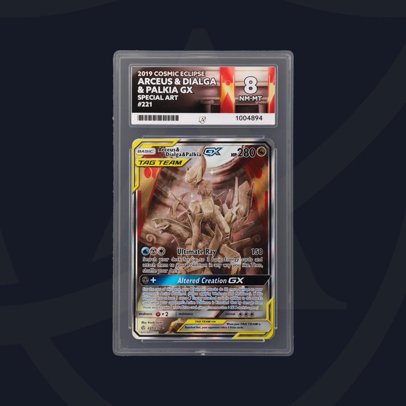 Arceus & Dialga & Palkia GX - Cosmic Eclipse - 221/236 - Special Art - ACE 8 ACE Grading