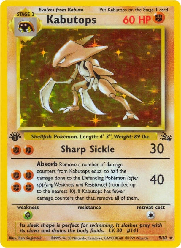 Kabutops (9) (09/62) (Fossil) Pokemon