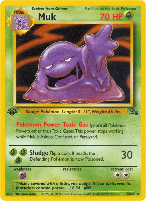 Muk (28) (28/62) (Fossil) Pokemon