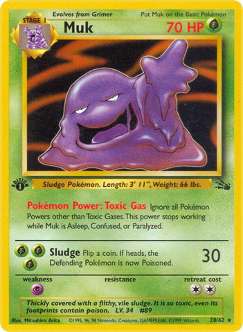 Muk (28) (28/62) (Fossil) Pokemon