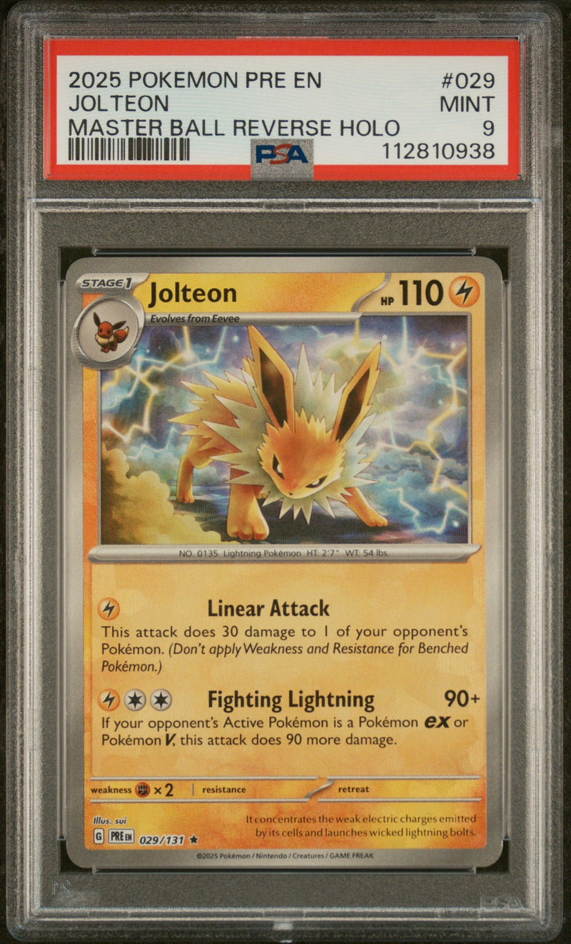 JOLTEON - MASTER BALL- PRISMATIC EVOLUTIONS - PSA 9 Pokemon Single