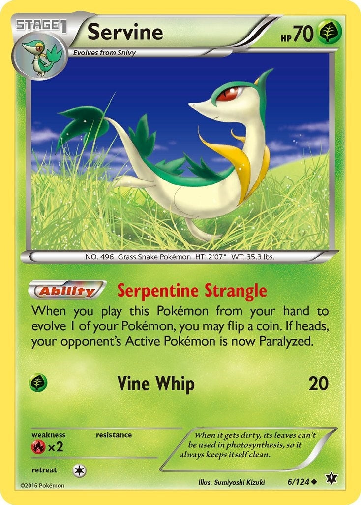 Image for Servine (6/124) (XY - Fates Collide) (FCO) - Pokemon