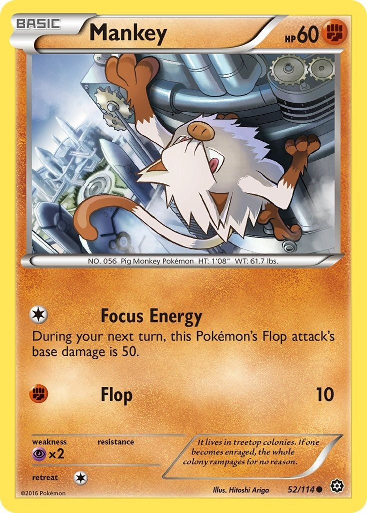 Mankey (52/114) (XY - Steam Siege) Pokemon
