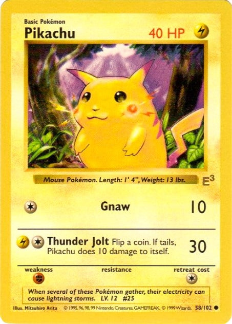 Image for Pikachu - 58/102 (E3 Stamped with Red Cheeks) (058/102) (Miscellaneous Cards & Products) (MCAP) - Pokemon