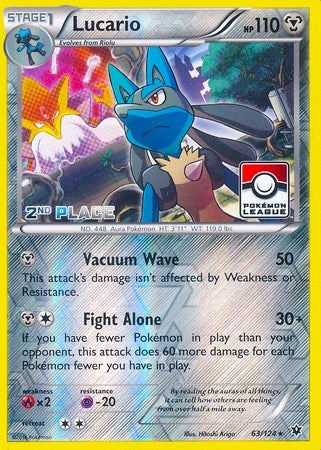 Image for Lucario - 63/124 (Pokemon League) [2nd Place] (063/124) (League & Championship Cards) (PR) - Pokemon