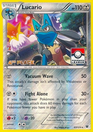 Image for Lucario - 63/124 (Pokemon League) [4th Place] (063/124) (League & Championship Cards) (PR) - Pokemon