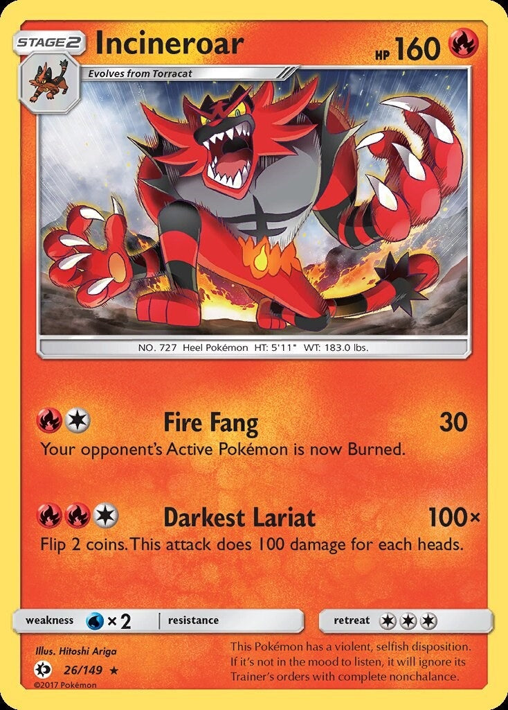 Image for Incineroar (26/149) (SM Base Set) (SM01) - Pokemon