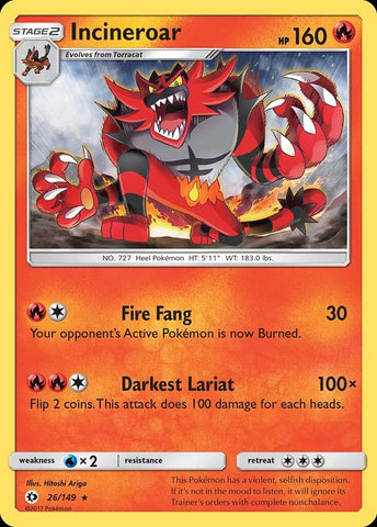 Image for Incineroar (26/149) (SM Base Set) (SM01) - Pokemon