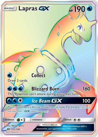 Lapras GX (Secret) (151/149) (SM Base Set) Pokemon