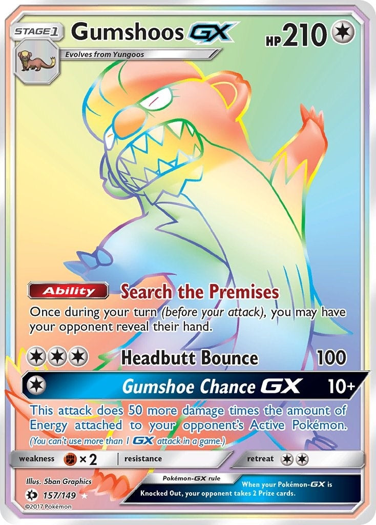 Image for Gumshoos GX (Secret) (157/149) (SM Base Set) (SM01) - Pokemon