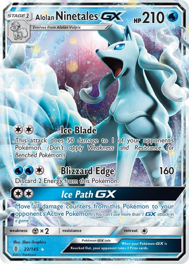 Image for Alolan Ninetales GX (22/145) (SM - Guardians Rising) (SM02) - Pokemon