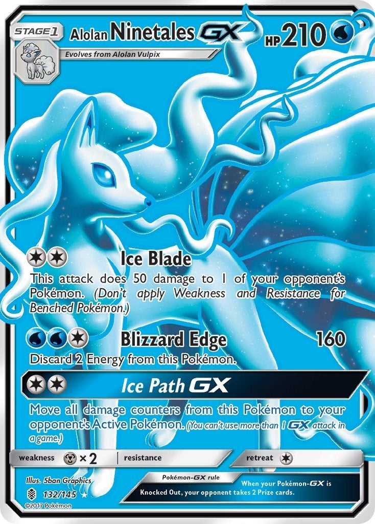 Image for Alolan Ninetales GX (Full Art) (132/145) (SM - Guardians Rising) (SM02) - Pokemon