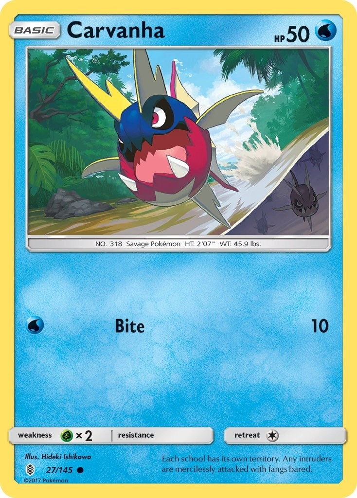 Carvanha (27/145) (SM - Guardians Rising) Pokemon