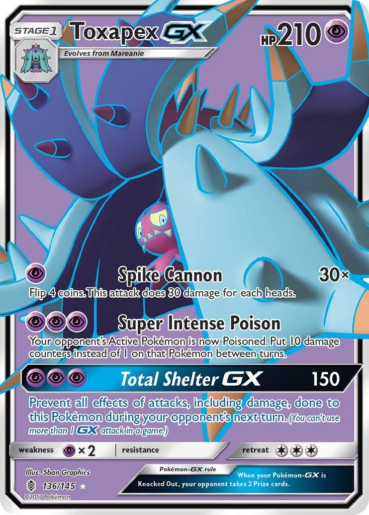 Toxapex GX (Full Art) (136/145) (SM - Guardians Rising) Pokemon