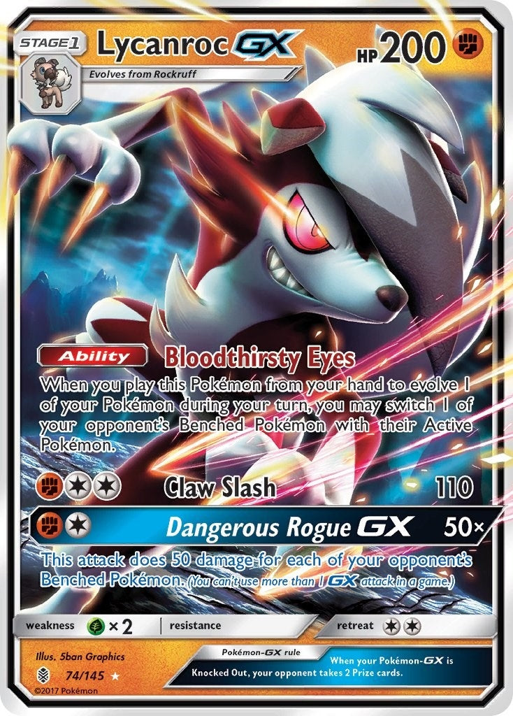 Lycanroc GX (74/145) (SM - Guardians Rising) Pokemon