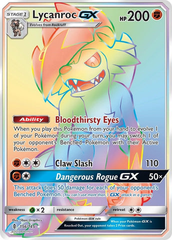 Image for Lycanroc GX (Secret) (156/145) (SM - Guardians Rising) - Pokemon