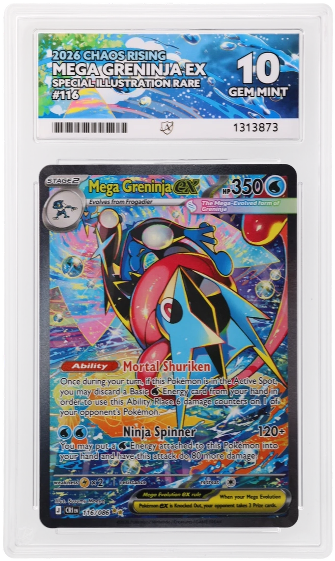 MEGA GRENINJA EX - CHAOS RISING - CHAOS RISING - ACE 10 ACE Grading