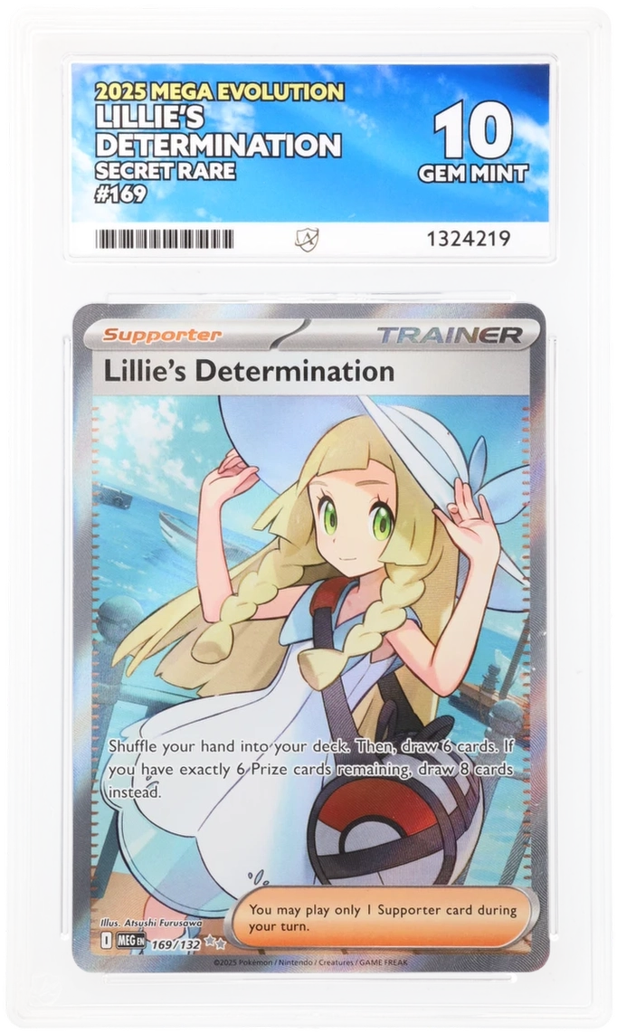 LILLIE'S DETERMINATION - SECRET RARE - MEGA EVOLUTION - ACE 10 ACE Grading