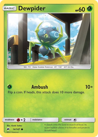 Image for Dewpider (14/147) (SM - Burning Shadows) - Pokemon