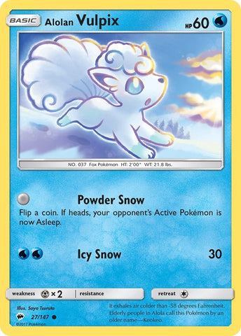 Image for Alolan Vulpix (27/147) (SM - Burning Shadows) - Pokemon