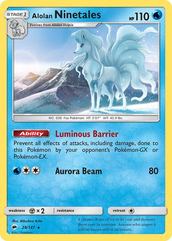 Image for Alolan Ninetales (28/147) (SM - Burning Shadows) - Pokemon