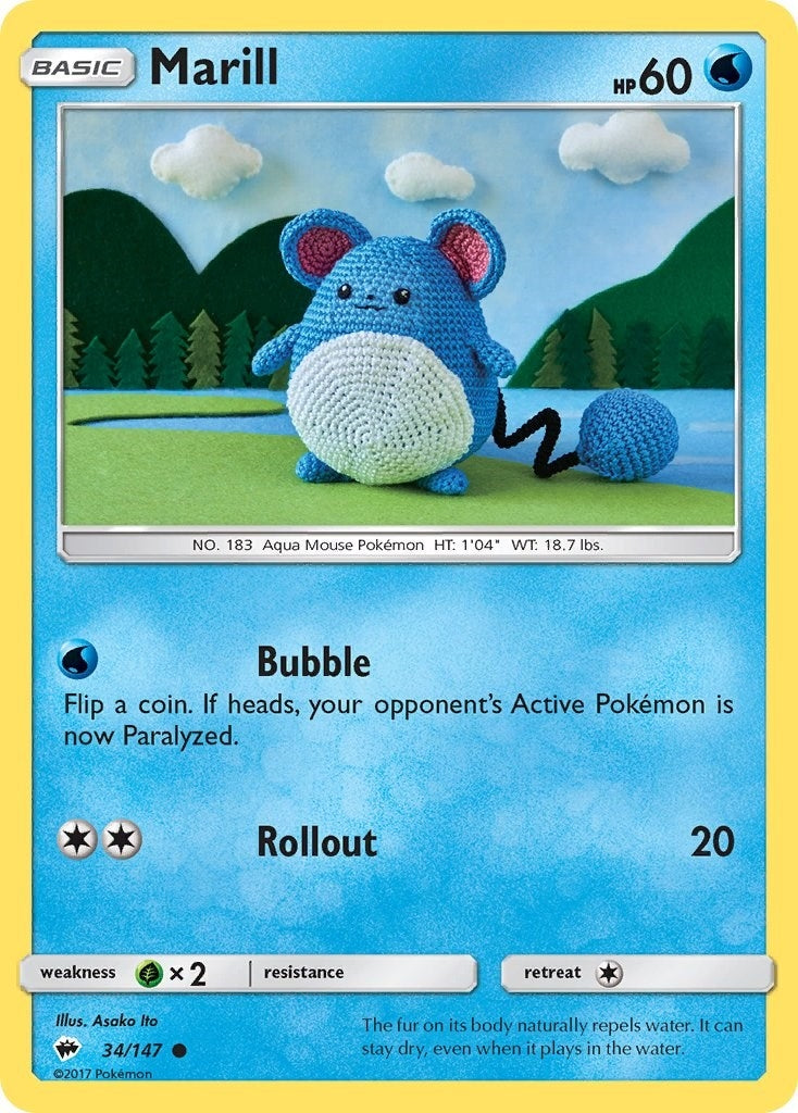 Image for Marill (34/147) (SM - Burning Shadows) - Pokemon