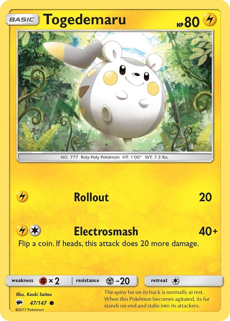 Image for Togedemaru (47/147) (SM - Burning Shadows) - Pokemon
