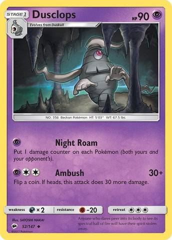 Image for Dusclops (52/147) (SM - Burning Shadows) - Pokemon