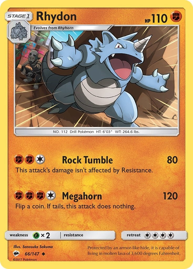 Image for Rhydon (66/147) (SM - Burning Shadows) - Pokemon