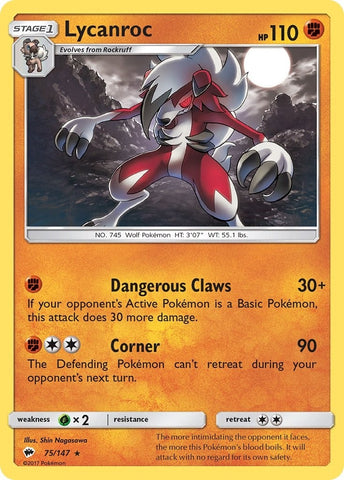 Image for Lycanroc (75) (75/147) (SM - Burning Shadows) - Pokemon