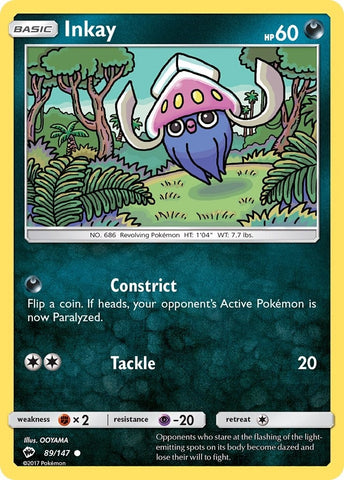 Image for Inkay (89/147) (SM - Burning Shadows) - Pokemon