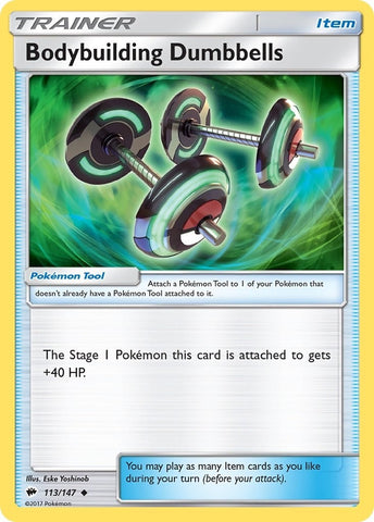 Image for Bodybuilding Dumbbells (113/147) (SM - Burning Shadows) - Pokemon