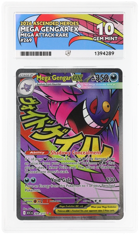 MEGA GENGAR - MEGA ATTACK RARE - ASCENDED HEROES - ACE 10 ACE Grading