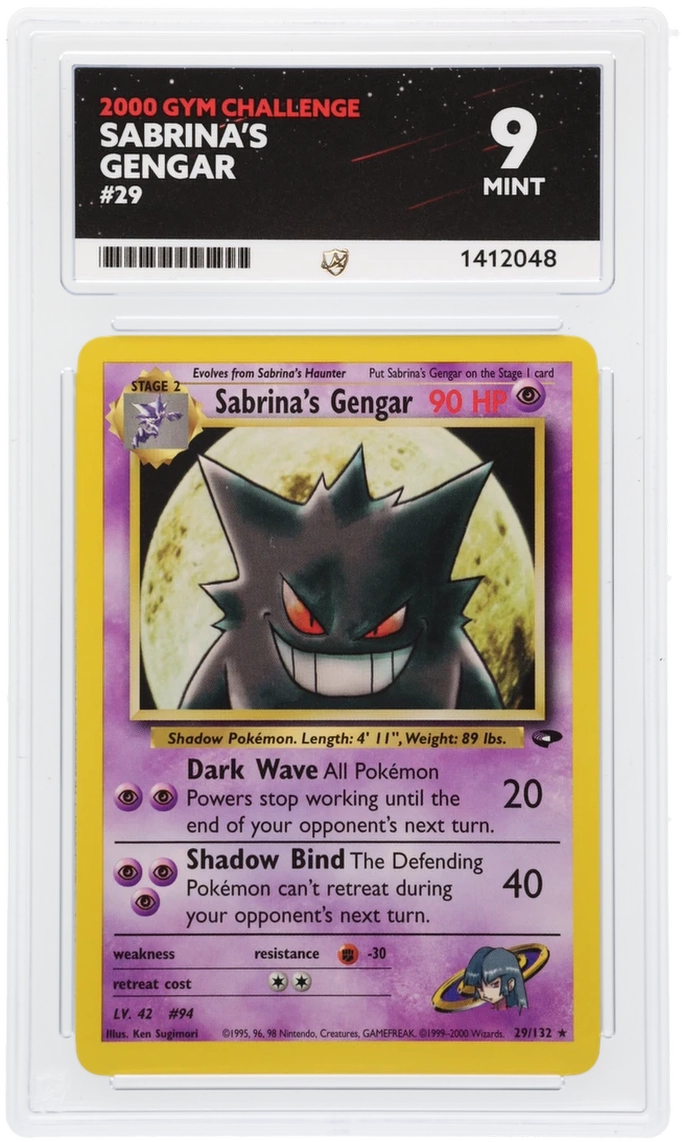 SABRINA'S GENGAR - RARE - GYM CHALLENGE - ACE 9 ACE Grading