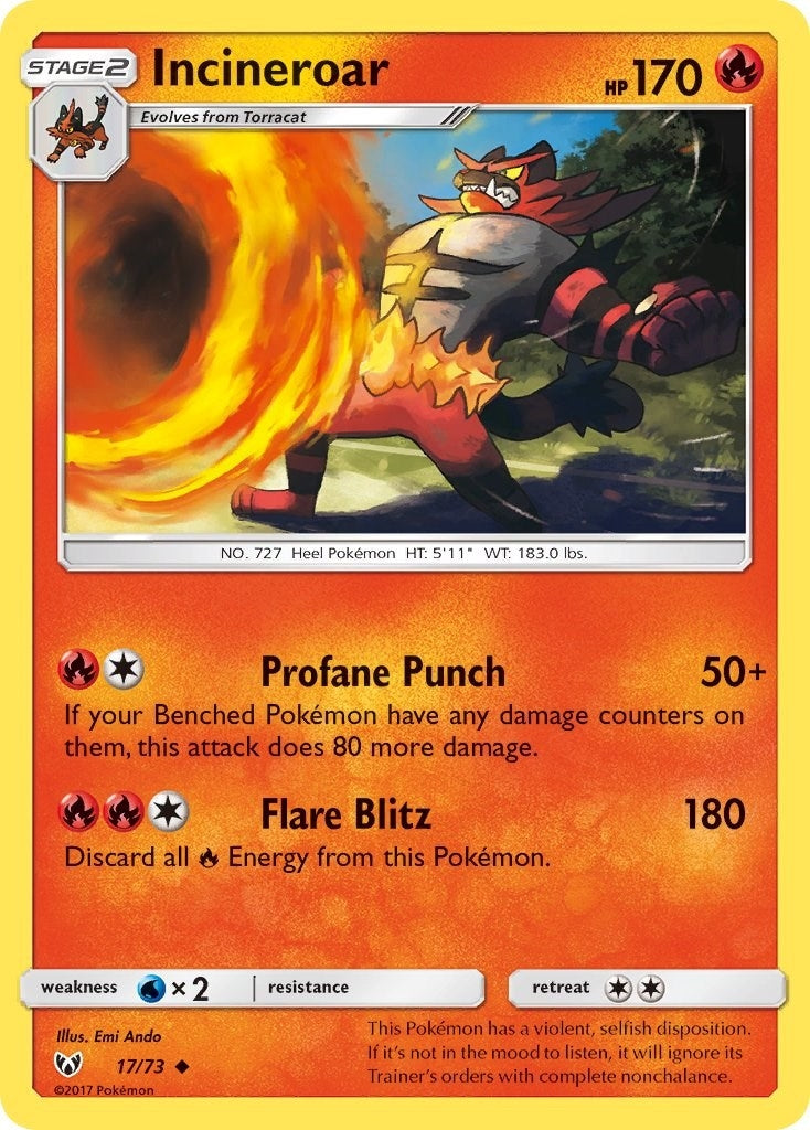 Image for Incineroar (17/73) (Shining Legends) (SHL) - Pokemon
