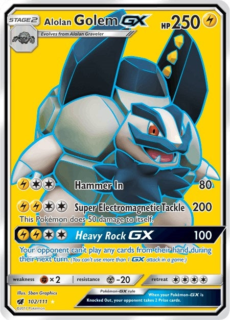 Image for Alolan Golem GX (Full Art) (102/111) (SM - Crimson Invasion) (SM04) - Pokemon
