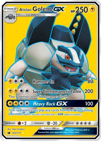 Image for Alolan Golem GX (Full Art) (102/111) (SM - Crimson Invasion) (SM04) - Pokemon