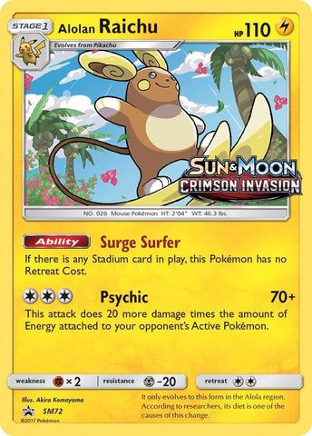 Image for Alolan Raichu - SM72 (Prerelease) (SM72) (SM Promos) (SMP) - Pokemon