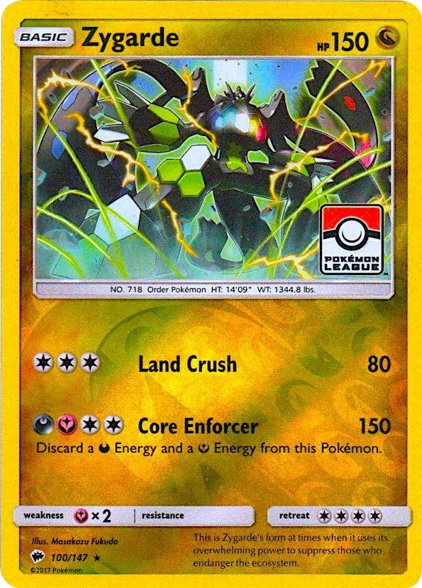 Image for Zygarde - 100/147 (Pokemon League) (100/147) (League & Championship Cards) (PR) - Pokemon