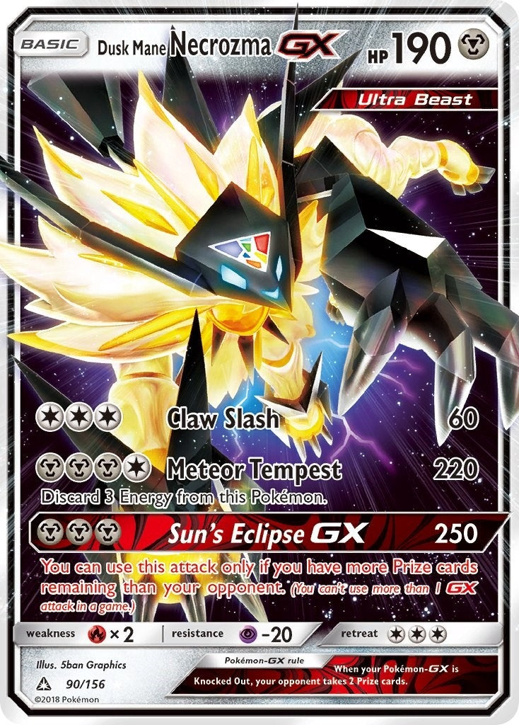 Image for Dusk Mane Necrozma GX (90/156) (SM - Ultra Prism) (SM05) - Pokemon