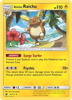 Image for Alolan Raichu - 31/111 (SM Crimson Invasion) (031/111) - Pokemon