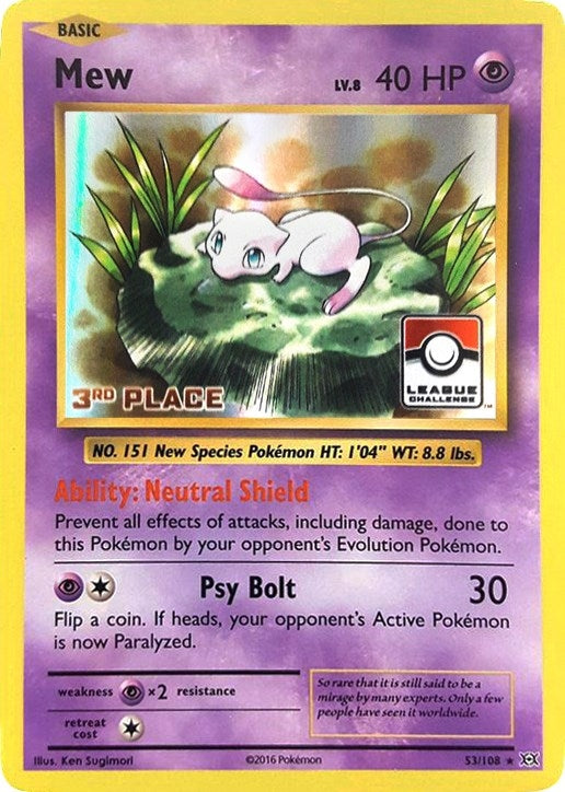 Image for Mew - 53/108 (League Challenge) [3rd Place] (053/108) (League & Championship Cards) (PR) - Pokemon