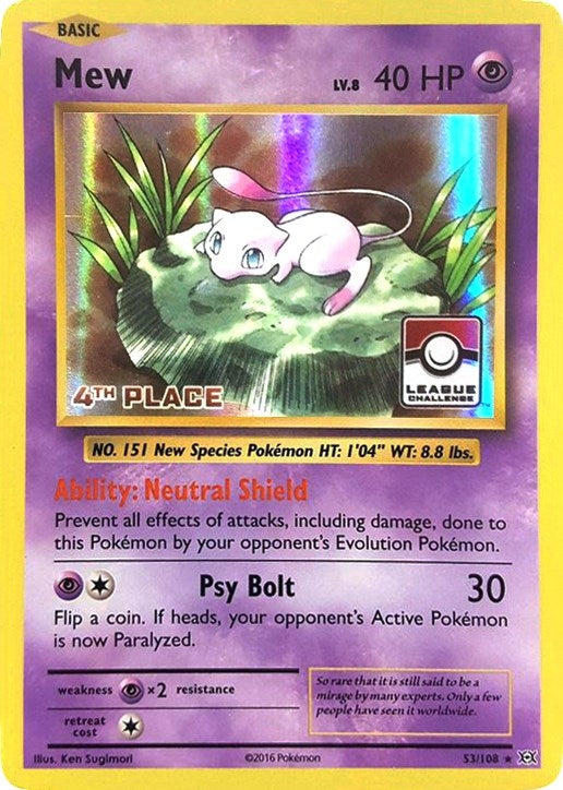 Image for Mew - 53/108 (League Challenge) [4th Place] (053/108) (League & Championship Cards) (PR) - Pokemon