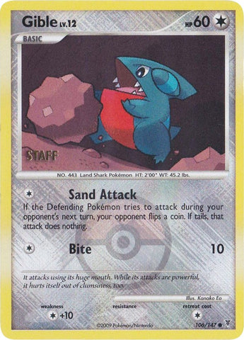 Image for Gible - 106/147 (Championship Promo) [Staff] (106/147) (League & Championship Cards) (PR) - Pokemon