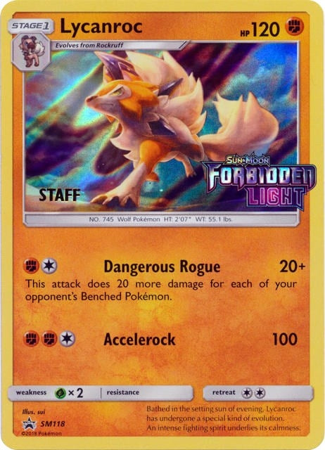 Image for Lycanroc - SM118 (Prerelease) [Staff] (SM118) (SM Promos) (SMP) - Pokemon